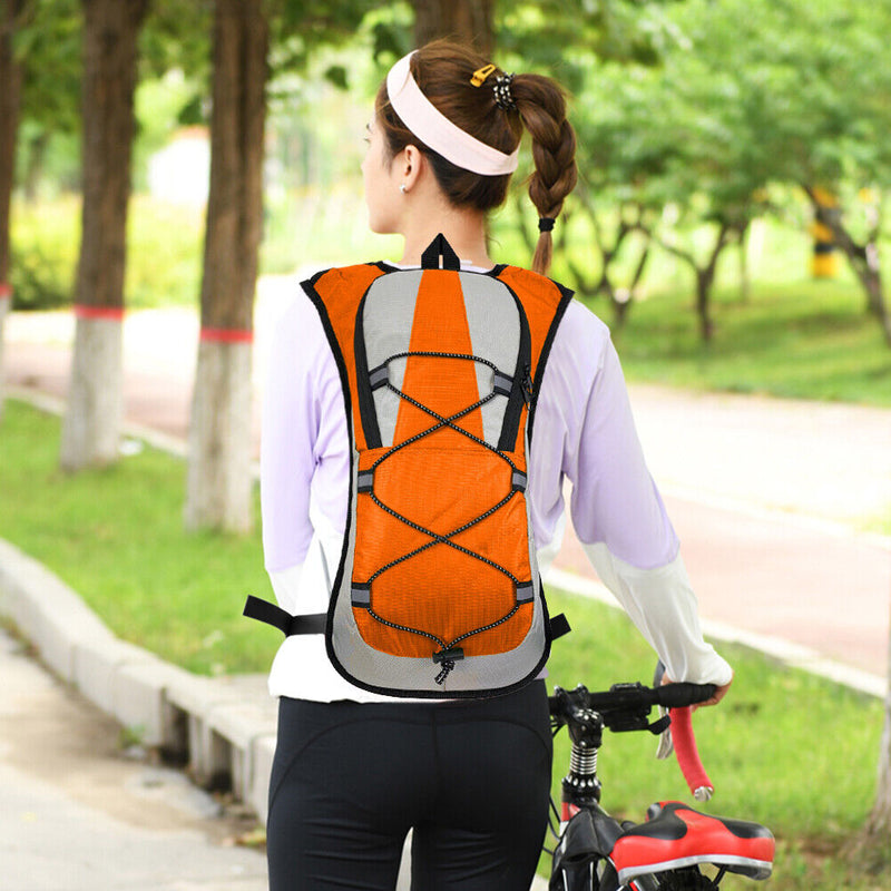 5L Bike Outdoor Sport Cycling Water Bag Backpack Bladder Rucksack (Orange)