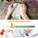 Beech Handle Embroidery Crochet Hook with 3 Needles Sewing Tools Set DIY Cr