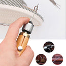Wooden Handle Leather Sewing Stitching Punch Awl Wax Thread Needles Repair Tool