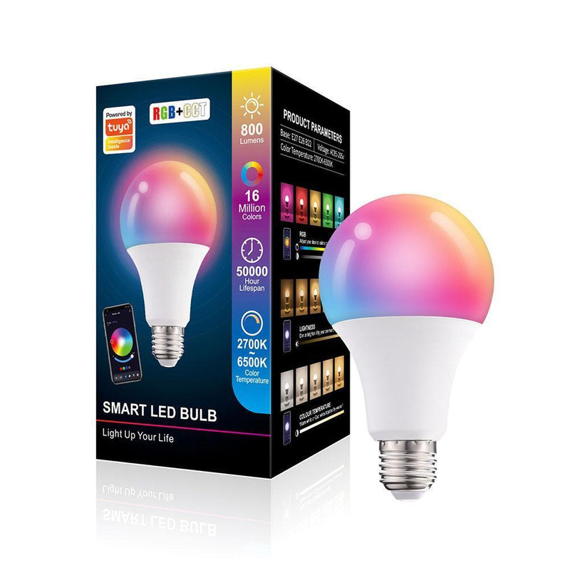 Tuya Smart Light Bulb 10W E27 RGB LED Lights 265V Mobile Control for Home