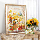 Full Embroidery Kits Daisy Flower Basketball 11CT Stamped Needlework Home Decoration