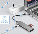SD/TF Expander VGA USB3.0 4K HDMI USB Type C Hub PD Charging 9 in 1 Adapter