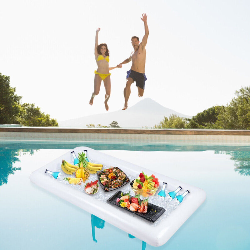 Summer Picnic BBQ Party Inflatable Salad Bar Tray Swimming Pool Food Drink Table