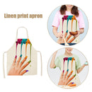 Kitchen Linen Apron Color Nail Polish Painted Party Supply Cleaning Pinafore