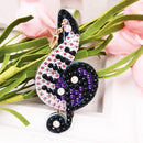 4x DIY Full Drill Diamond Key Chain Music Note Pendant Embroidery Keyrings Craft