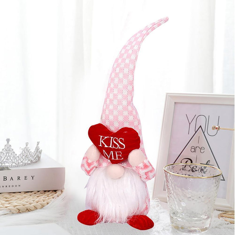 Valentines Day Gnomes - Cute Plush Love Faceless Gnomes for Party (A Male)