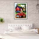 5D DIY Diamond Painting Kits Red House and Car Full Round Drill Crafts Mosa