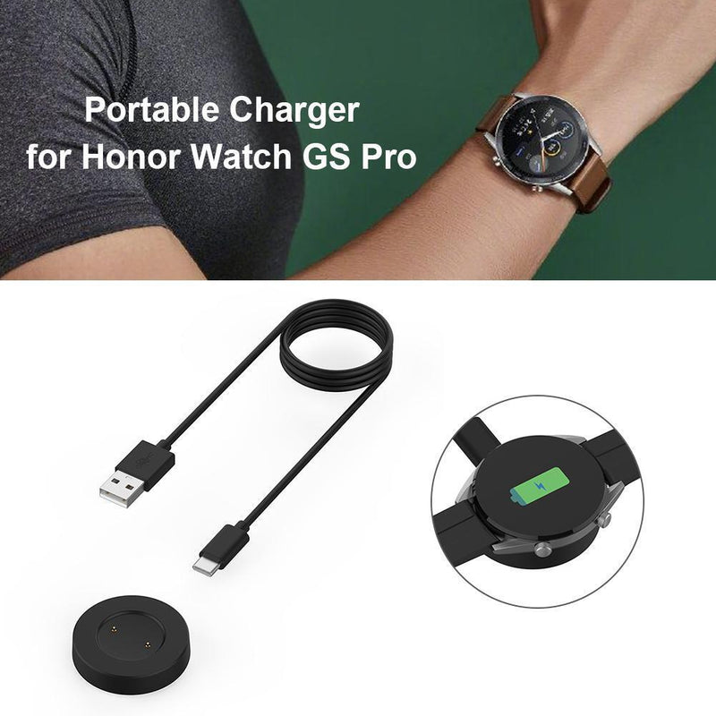 USB Charging Cable Base Adapter for Huawei Honor Smart Watch GS Pro (Black)