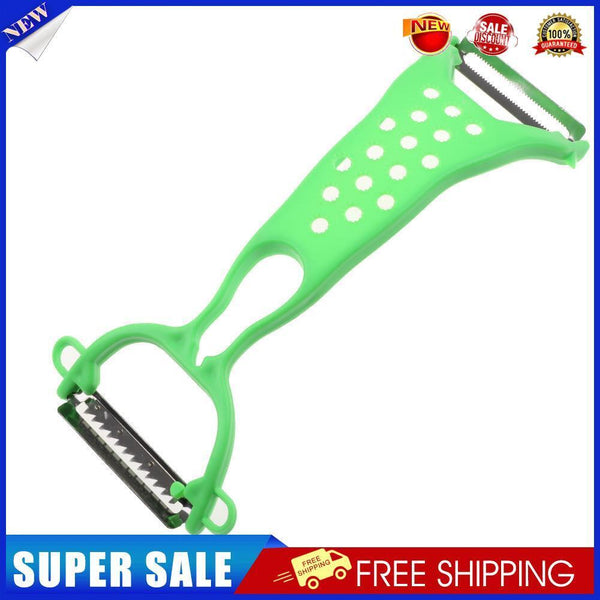 Plastic Double Head Fruit Vegetables Peeler Potato Carrot Grater (Green)