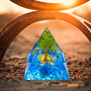 Orgonite Pyramid Amethyst Peridot Crystal Energy Purify Mind Crafts (C) Newly