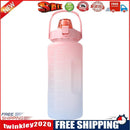2000ml Water Bottle with Time Marker for Outdoor Sports Drink Cup (Pink)