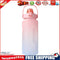 2000ml Water Bottle with Time Marker for Outdoor Sports Drink Cup (Pink)
