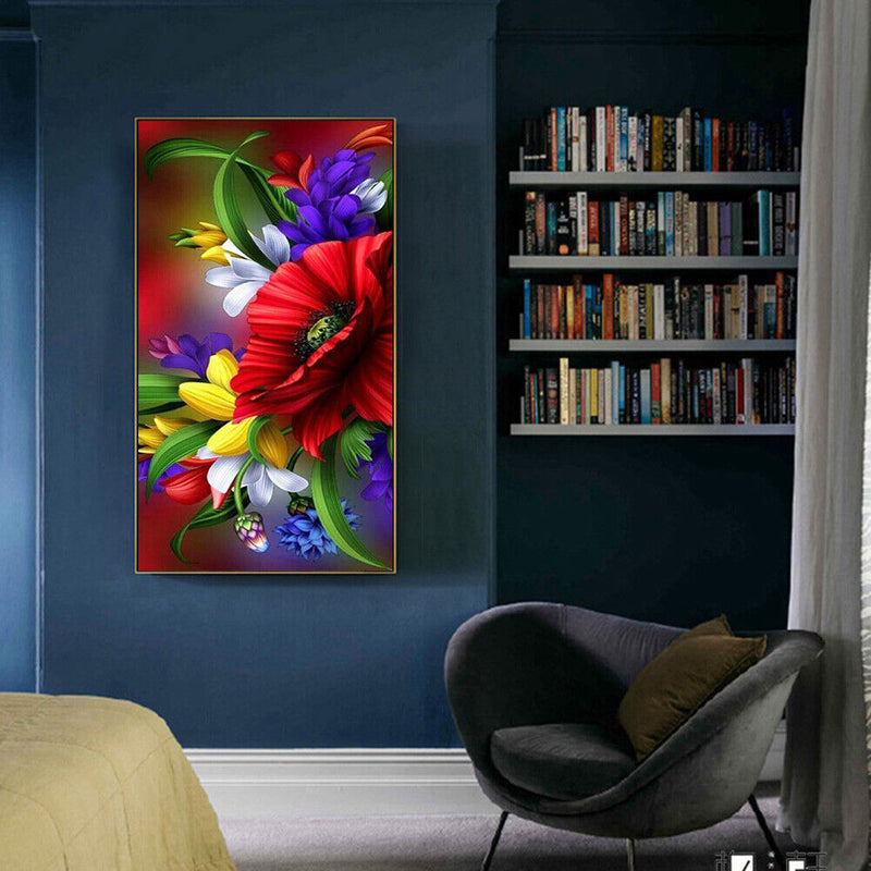 5D DIY Diamond Painting Poppy Flower Kits Full Square Drill Wall Decor Craf