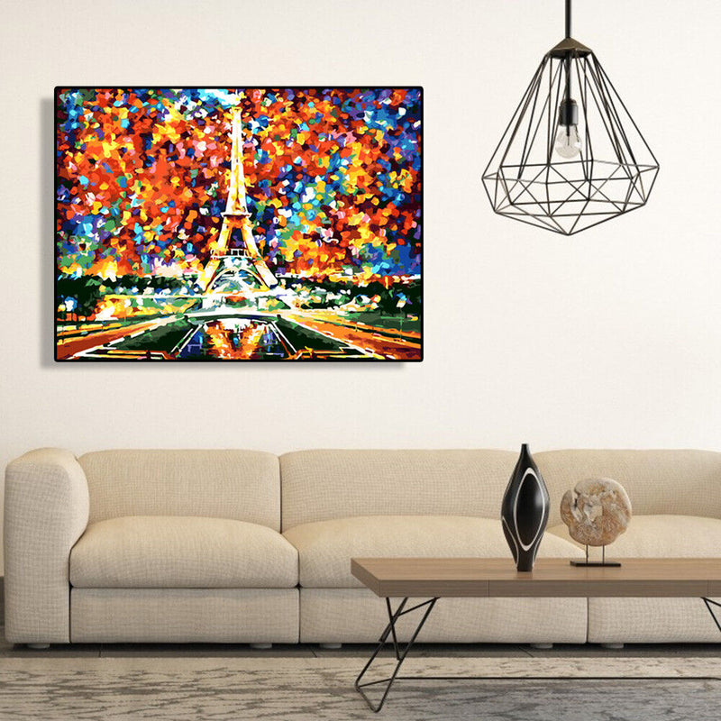 Paint By Numbers Dazzling Eiffel DIY Digital Oil Painting Modern Wall Room Art