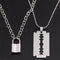 Women Men Party Jewelry Punk Choker Chain Necklace Collar Key Lock Pendant