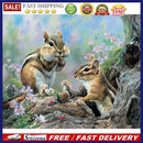 DIY Oil Paint by Numbers Hand Painted Squirrel Drawing Kit Coloring Picture