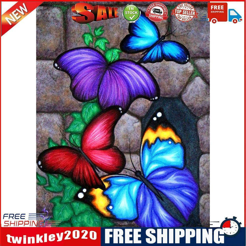 5D DIY Diamond Painting Colorful Butterflies Cross Stitch Embroidery Mosaic
