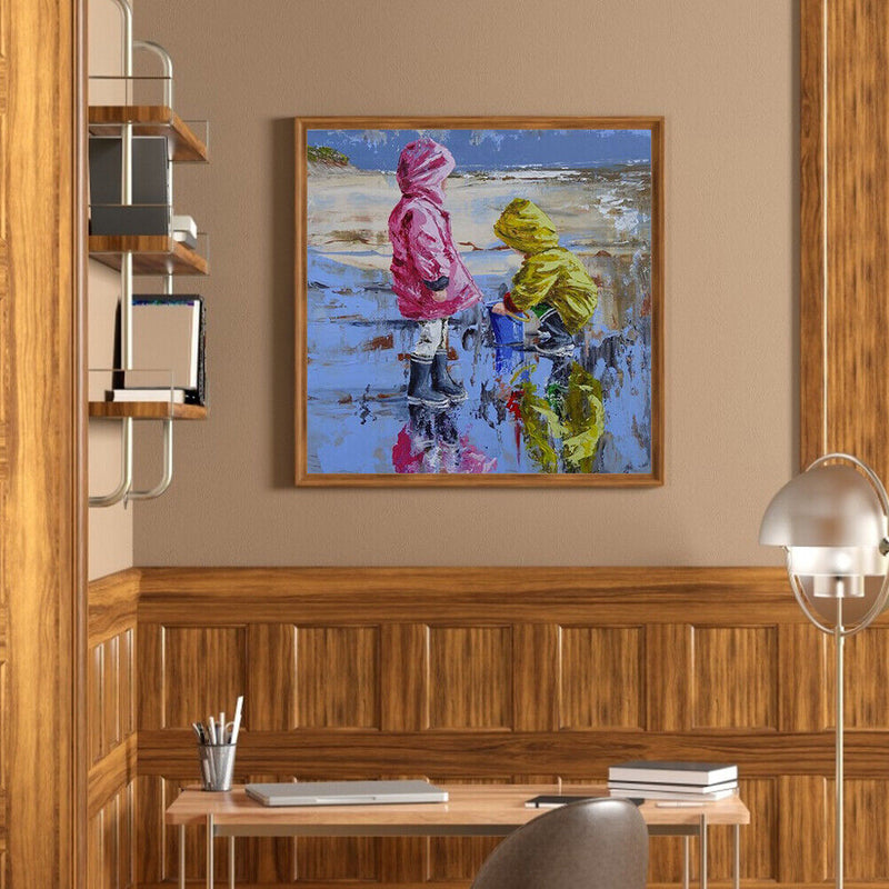 DIY Hand Painted Paint By Numbers Oil Canvas Pictures Play By The Sea Kit Gift