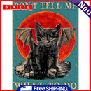 Full Embroidery Halloween Cat 3-Beach 11CT Printed Cross Stitch Cotton DIY Kit
