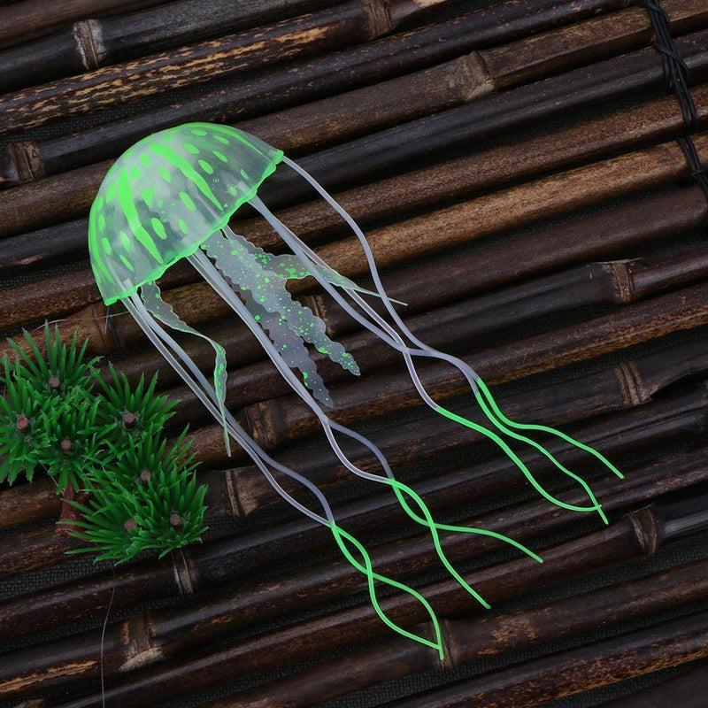Simulation Artificial Jellyfish Glowing Aquarium Fish Tank Decor(Green)