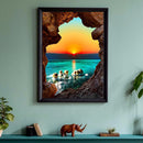DIY Kit 5D Diamond Painting Sunset by The Sea Full Round Drill Drawing Ornaments