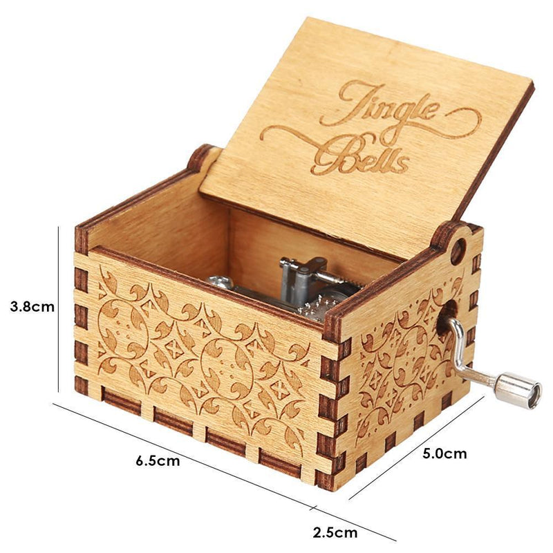 Wooden Hand Cranked Music Box Decoration for Music Lover Birthday Party Ornament