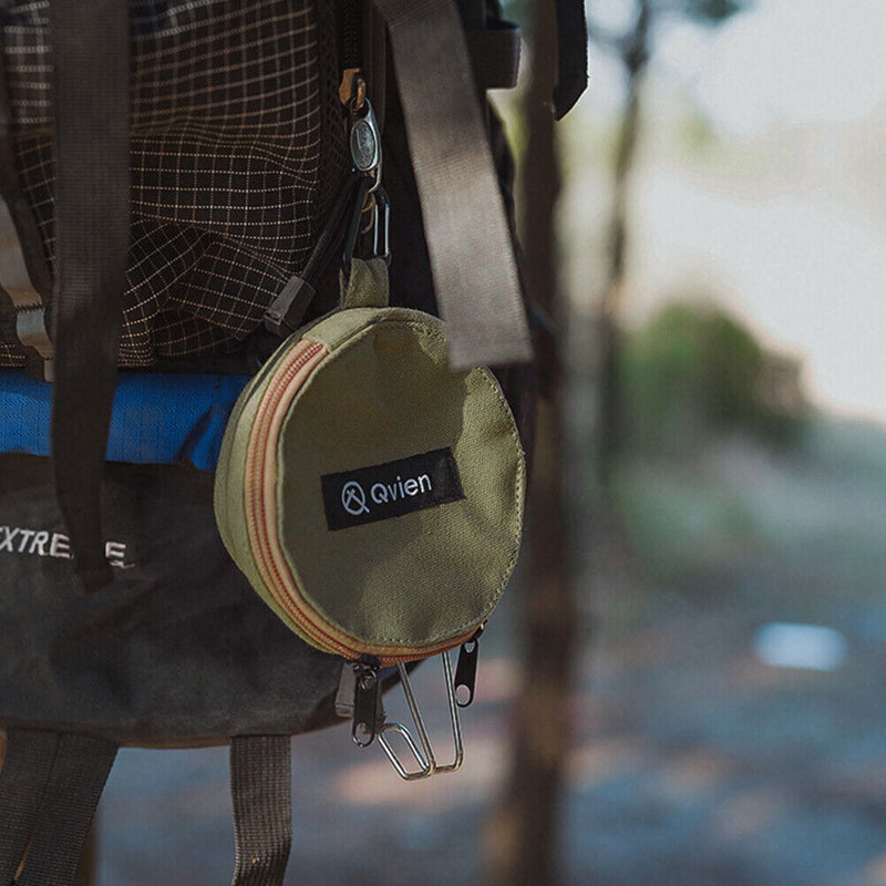 Qvien Camping Sierra Cup Bowl Storage Bag Canvas Tableware Travel Carrying Case