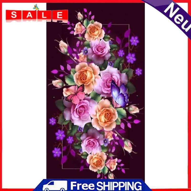 5D Diamond Painting Flower Butterfly Full Round Drill Rhinestone DIY Decoration