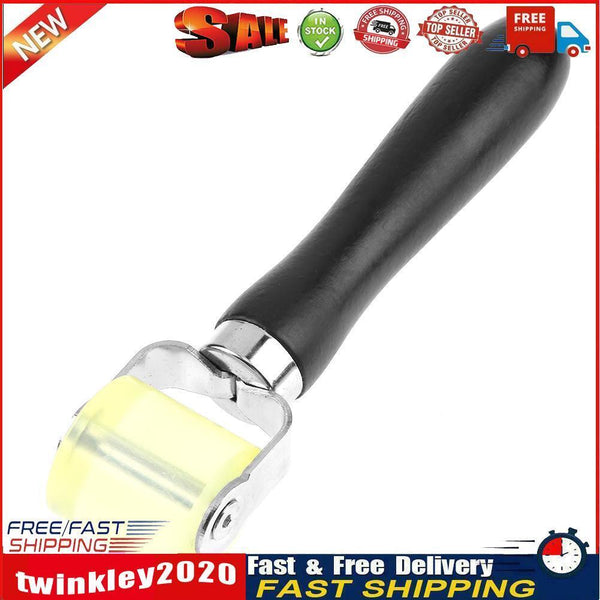 Wooden Grip Auto Sound Deadener Application Clear Yellow Rubber Roller Newly