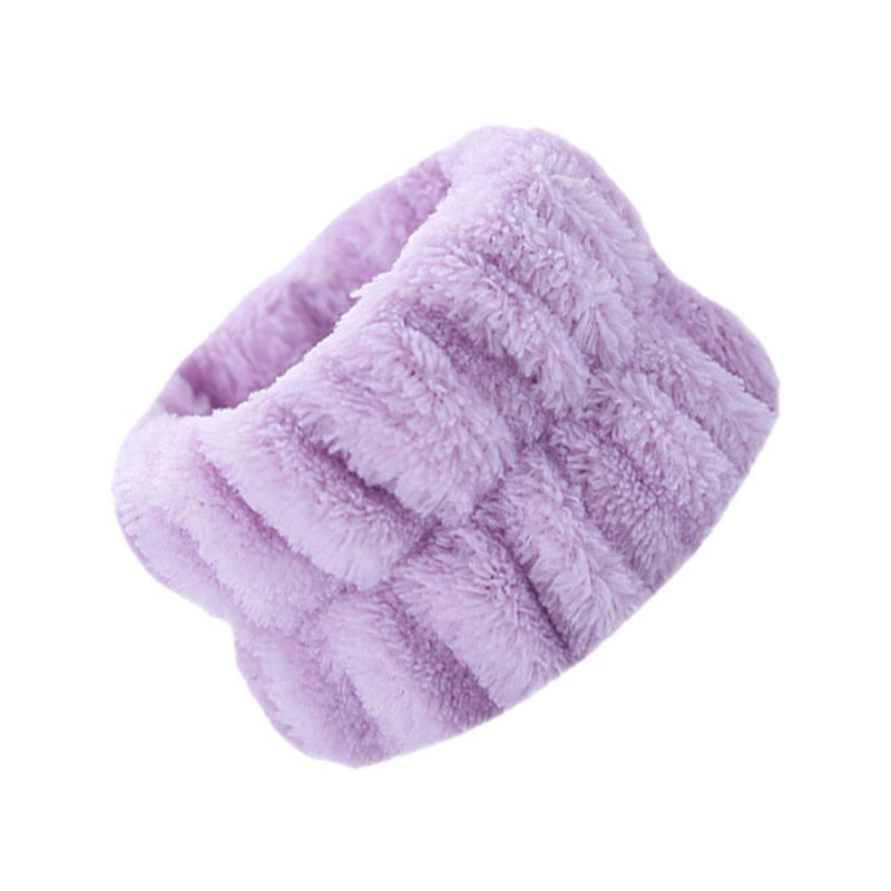 2pcs Absorbent Sweatband Flannel Waterproof for Washing Face (Light Pink)