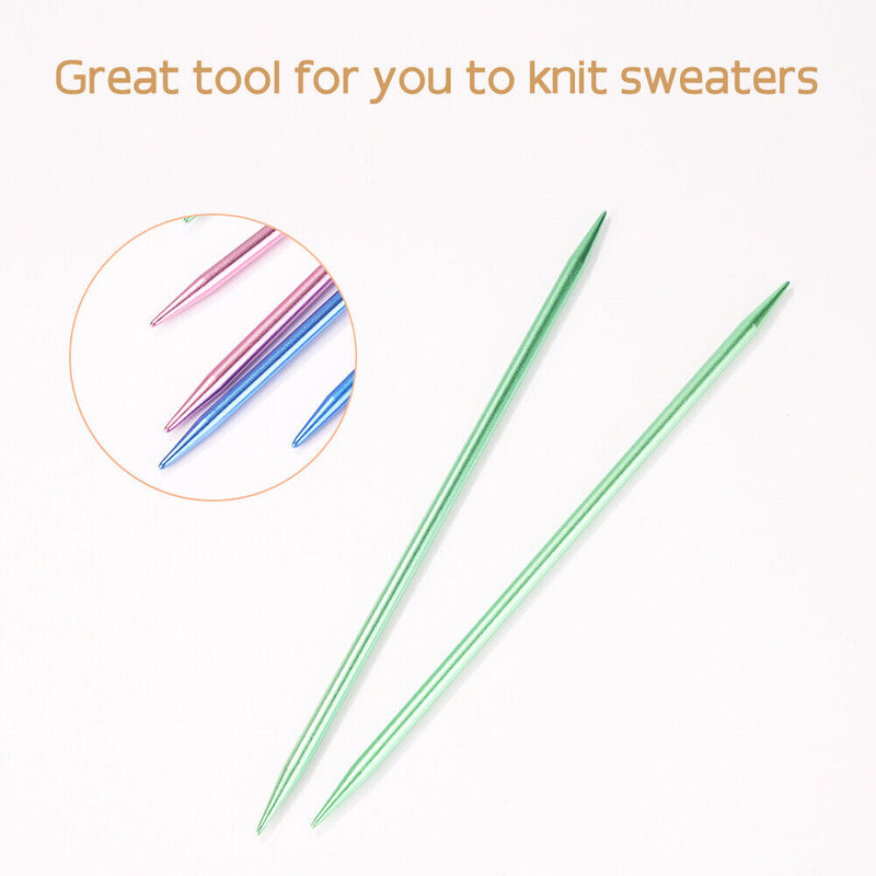 55pcs Straight Knitting Needles Alumina Crochet Hooks Weaving Craft Tools