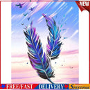 DIY Full Round Drill Diamond Painting 5D Fantasy Feather Poster Kit Craft
