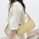 Fashion Women Pure Color Underarm Hobos Bags Top-handle Handbag (Yellow)
