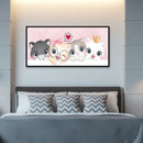 DIY Full Cross Stitch Art Painting 11CT Stamped Kitten Embroidery Wall Ornament