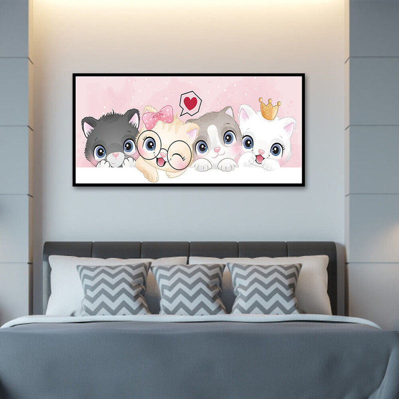 DIY Full Cross Stitch Art Painting 11CT Stamped Kitten Embroidery Wall Ornament