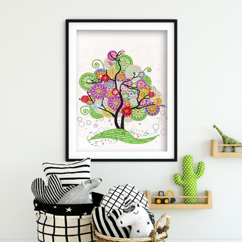 DIY Part Special Shape Diamond Painting Kit 5D Colorful tree Drawing