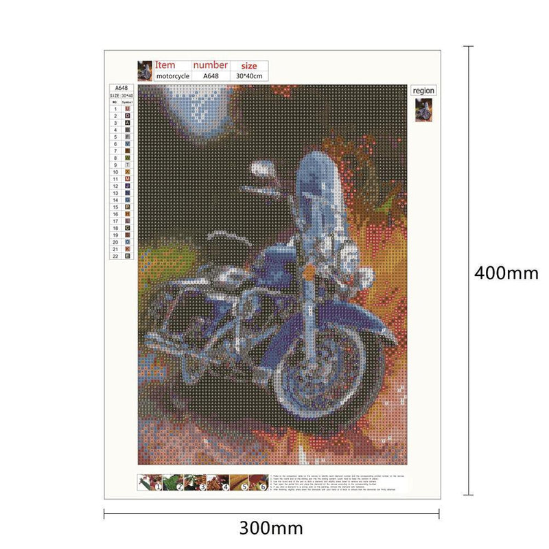 N/A 5D DIY Full Drill Diamond Painting Motorcycle Cross Stitch Embroidery Kit