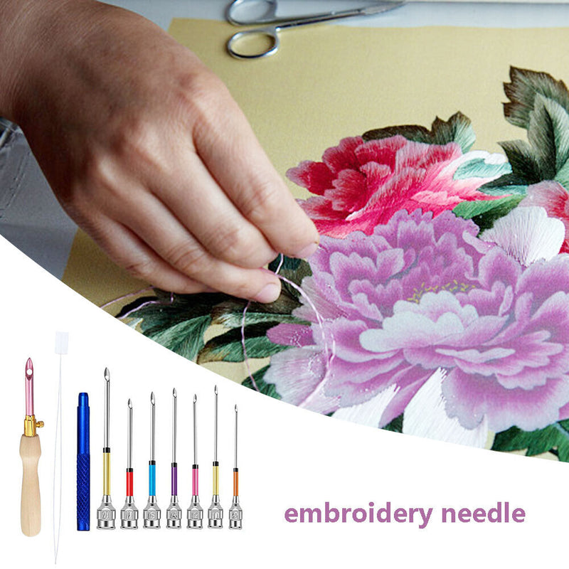 Embroidery Stitching Punch Needle Sewing Tool Set Poking Cross Stitch (A) Newly