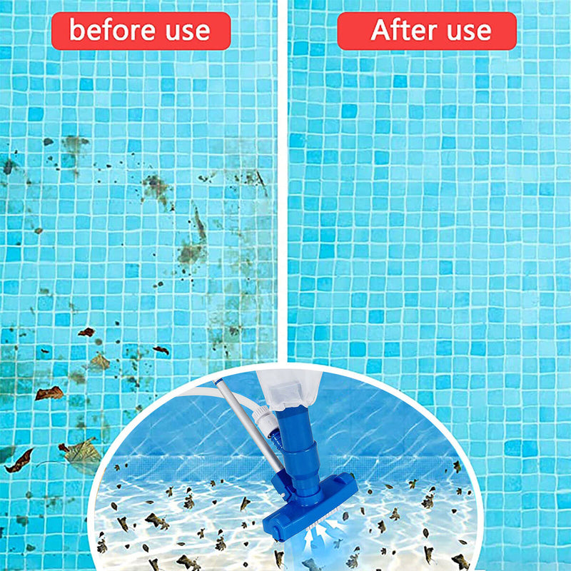 Pool Vacuum Head with Brush Bag Pole for Swimming Pool Spa Pond Fountain Bl