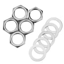 3/8 In. Guitar Bass Socket Nut Gasket Connector Washer Nuts Set (Black)