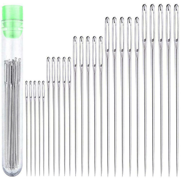 25Pcs Big Eye Stitching Needles Leather Yarn Knitting Needles Sewing Tool
