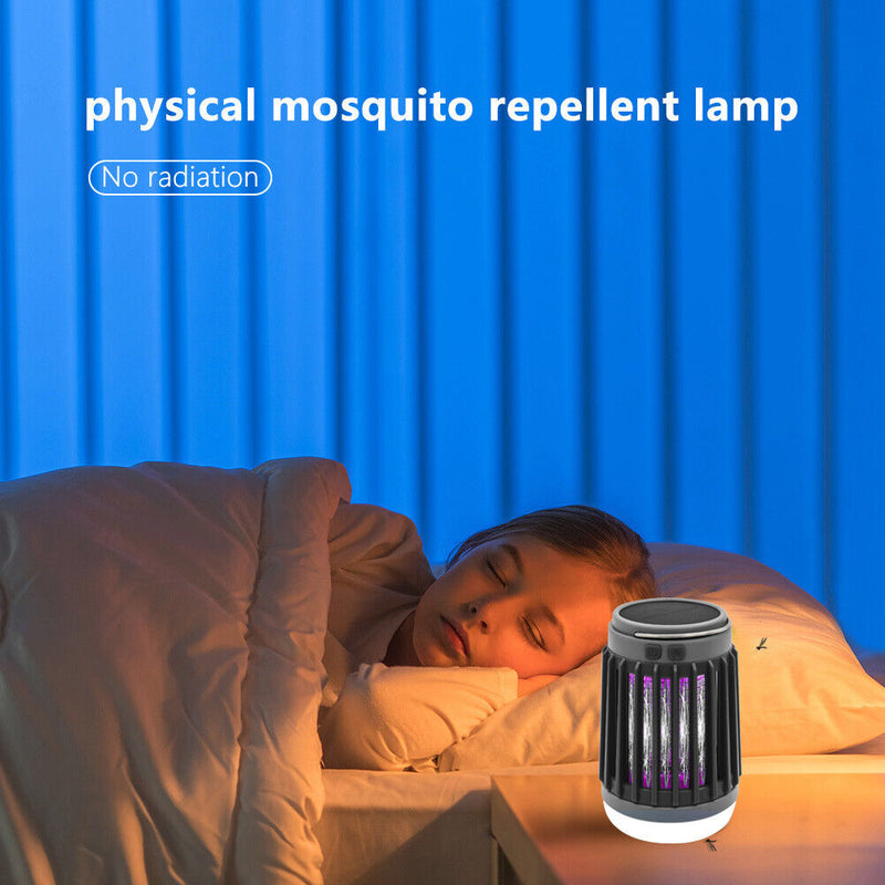 Solar Anti Insect Repeller Lamp Bug Waterproof Outdoor USB Light (Black) Newly