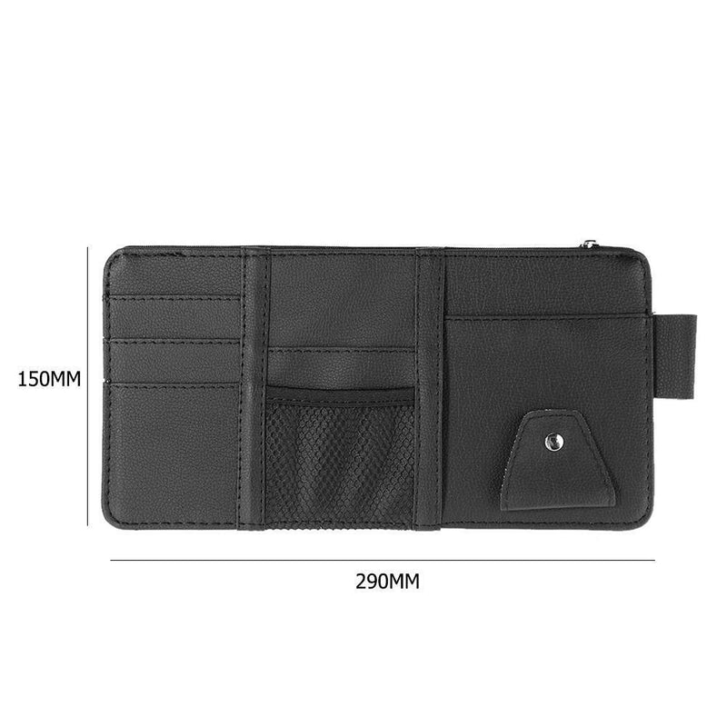 Automobile Car Sun Visor Organizer Storage Bag Hanging Card Holder (Black)