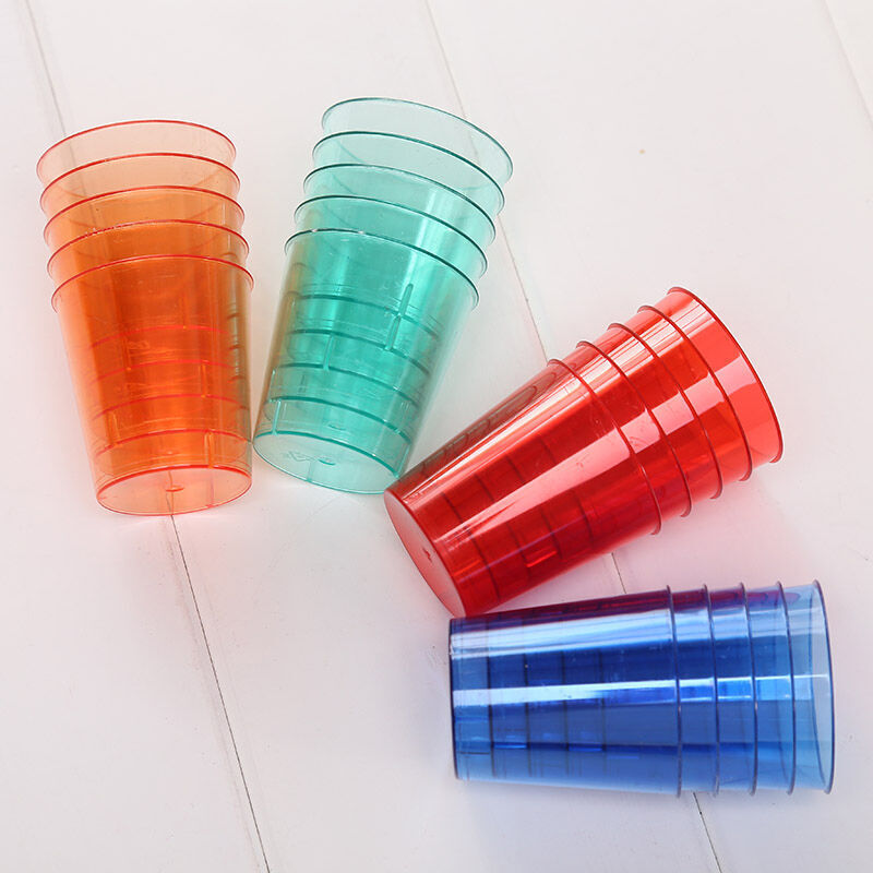 10pcs Disposable 30ml Glasses Cups Plastic Cup Neon Pa Bar Colourful CLLL Y4L8