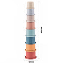 8x Stacking Cups Educational Baby Intelligence Toys Random Color (A Animal)