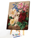 DIY Digital Oil Painting By Numbers Kits Colorful Flower Acrylic Color Drawing