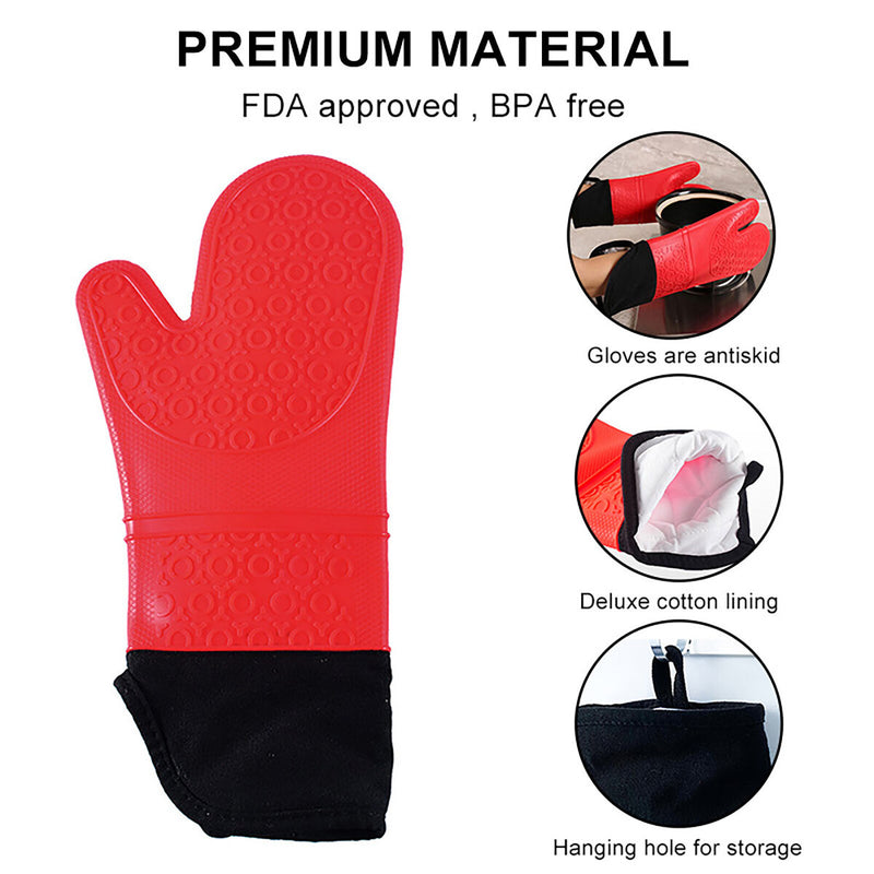1 Piece Silicone Oven Mitt, Heat Resistant Gloves, Non Slip for Kitchen Baking