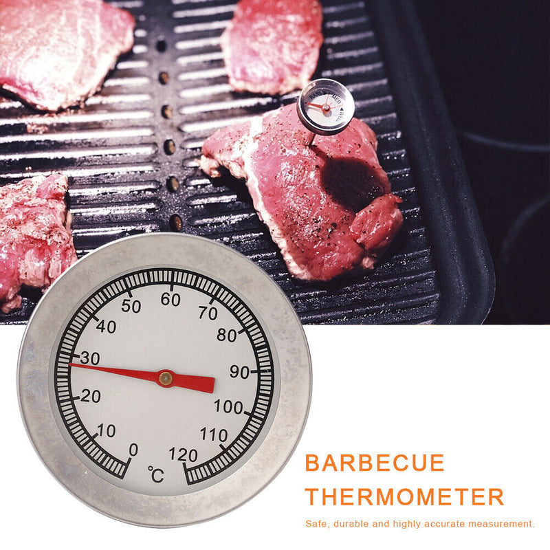Stainless Steel Barbecue Grill Thermometer 0-120 Celsius Oven Temperature G
