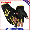 3 Finger Cut Unisex Arrow Fishing Gloves Non-Slip Angling Gloves (Yellow)