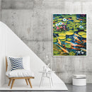 Lotus Pond Carp Oil Paint By Numbers Kit DIY Drawing Picture for Adults Hom